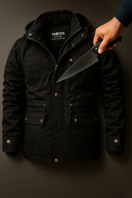 AMBOSS APPAREL® TrenchGuard | Slash-Proof Long Coat for Real Threats