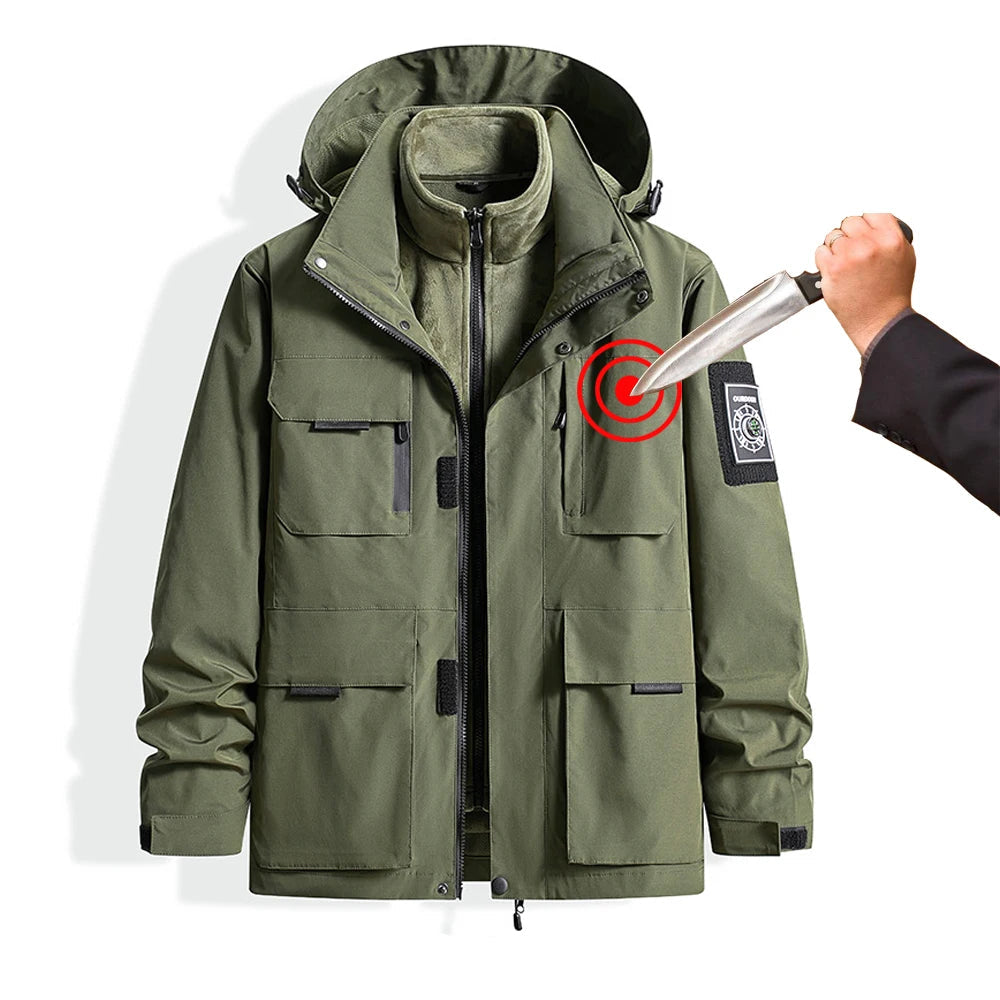 AMBOSS APPAREL® SafeLayer Jacket – Outdoor Everyday Safety with Hidden Protection | AntiCut & AntiStab Jacket for Self-Defense