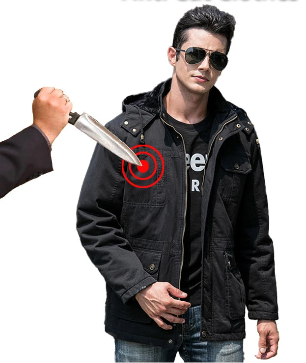 AMBOSS APPAREL® PhantomGuard Jacket – Fully Armored | Soft Full-Body AntiCut & AntiStab Tactical Protection