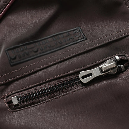 AMBOSS APPAREL® Ironvault Jacke | Zivile Lederjacke mit Veloursfutter | Verdeckter Schnittschutz mit Stehkragen