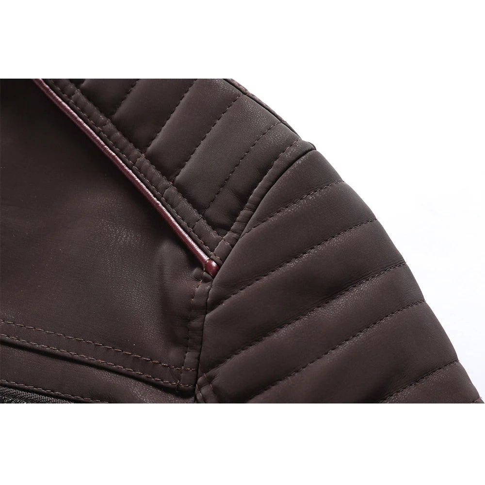 AMBOSS APPAREL® Ironvault Jacke | Zivile Lederjacke mit Veloursfutter | Verdeckter Schnittschutz mit Stehkragen