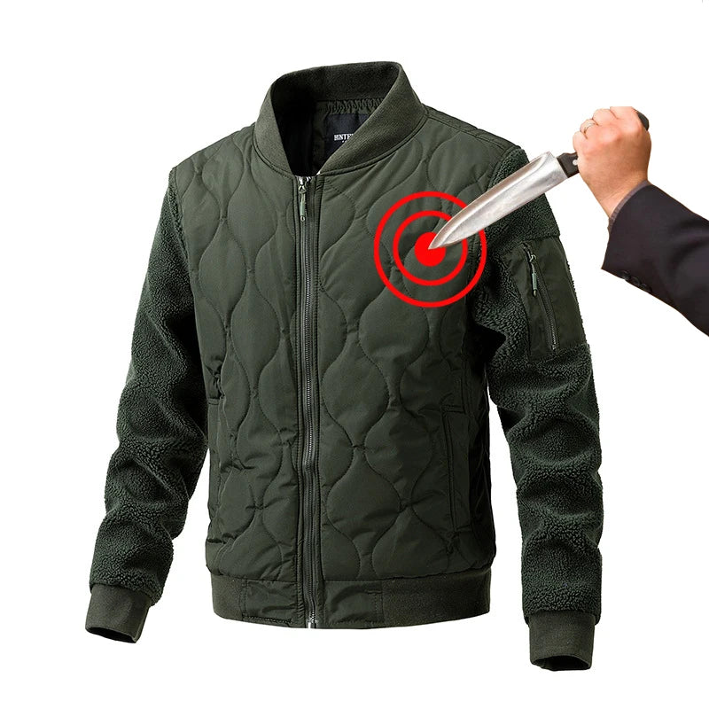 AMBOSS APPAREL® UrbanGuard Anti-Stab Fashion Jacket for Civilian & Tactical Use | Comfortable Cotton. Concealed Protection.